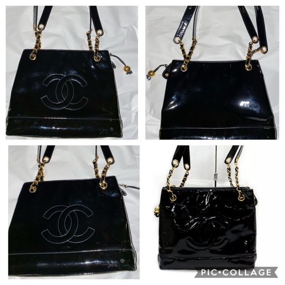 ❤️Authentic CHANEL Enamel Leather Shoulder Bag - Picture 2 of 8